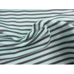 Jersey - Ringel gestreift mint grau